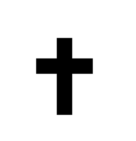 Das Bild stellt ein schwarzes Kreuz dar