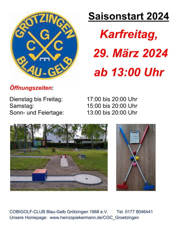 Flyer Start in die neue Saison (Flyer: CGC Grötzingen)