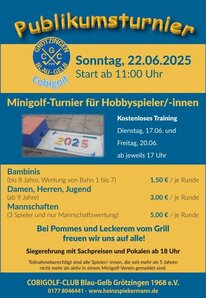 Einen Flyer hat der CGC Blau-Gelb Grötzingen für das Publikumsturnier veröffentlicht