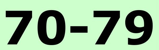 Die Grafik zeigt die Zahlen 70 bis 79