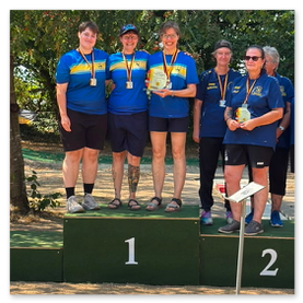 DM Cobigolf - Krumbach 2026 - Siegerehrung<br /><br />©Ash Peithmann (1. Essener CGC Blau-Gold)